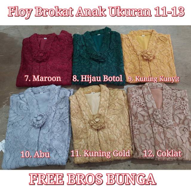 Setelan Kebaya Floy Brokat Anak full furing adem rok pinggang karet REALPIC KeroncongBusana (103)