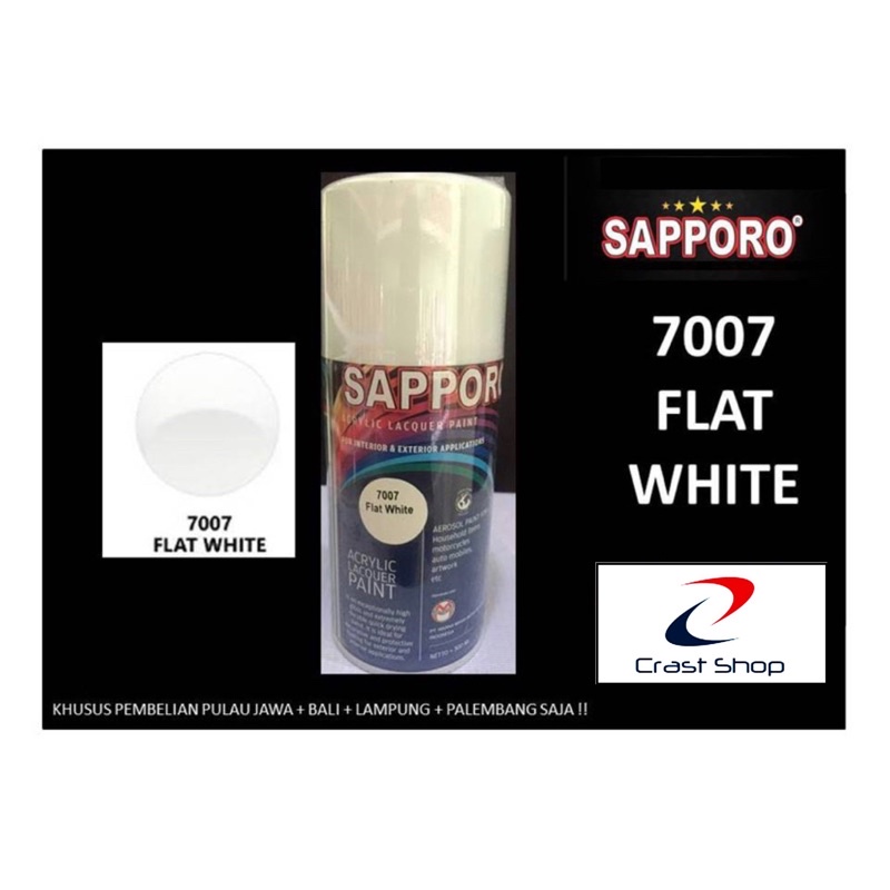 Sapporo Paint Flat White 7007 / Putih Doff / cat semprot / pylox
