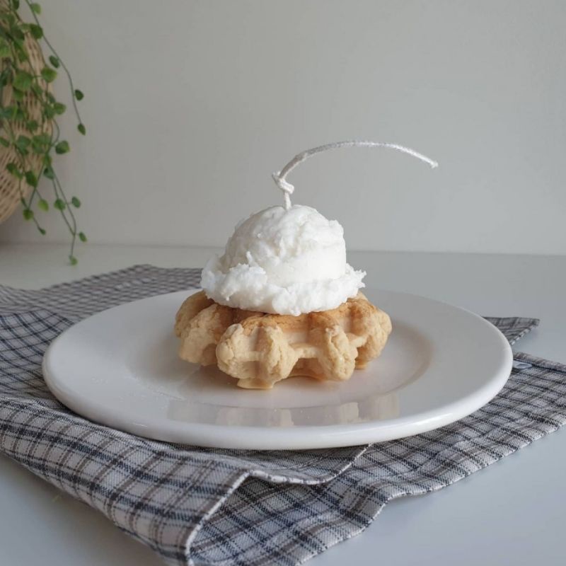 DEUM.ID - Waffle Candle | Breakfast Korean Waffle | Croissant Candle