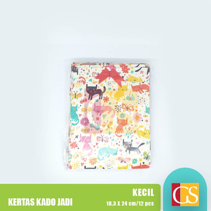 

Kertas Kado Jadi / Kantong Kertas Kecil 18cm x 24cm Pak/ Lusin / 12Pcs