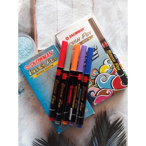 

Pulpen SNOWMAN Brush Pen Water Based Dyestuff Ink Doodle Arts