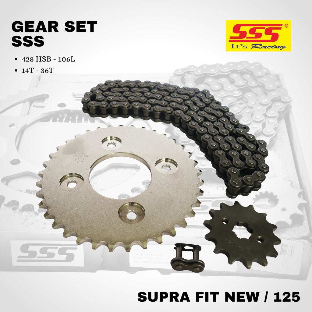 Gear Gir Set paket sss Supra Fit New 428 14 36