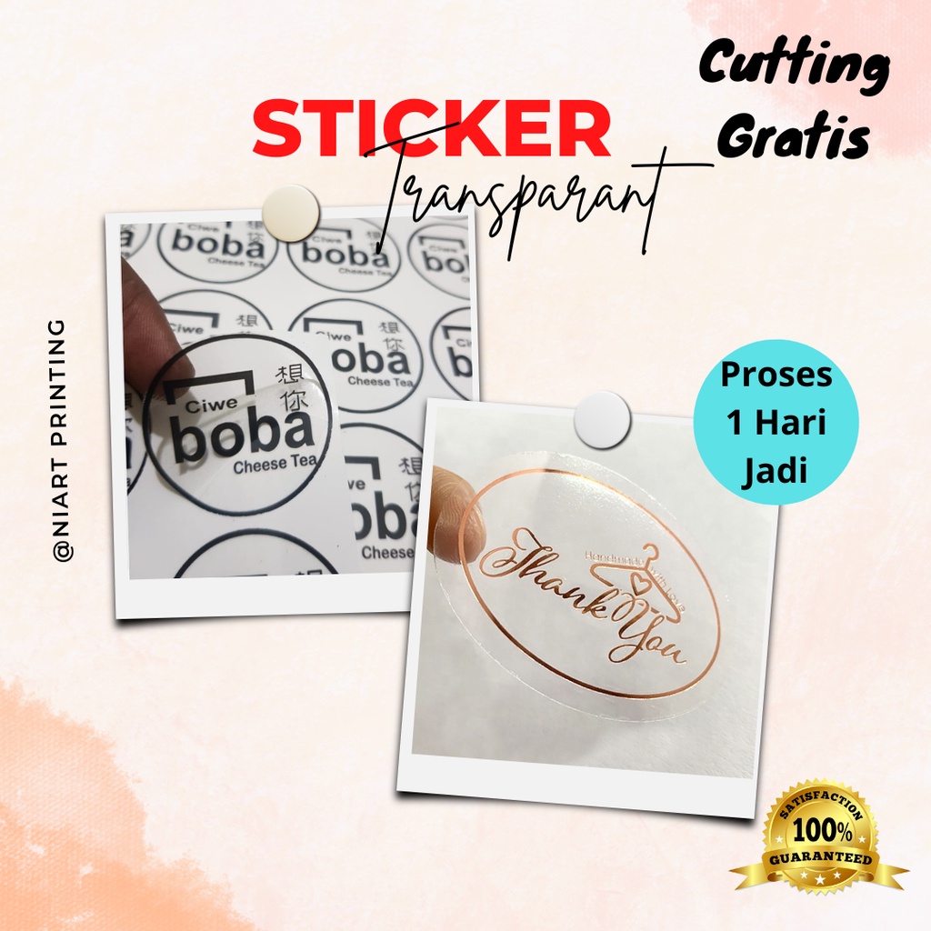 

Stiker Label Kemasan Vinyl Transparat ukuran A3 Sudah Termasuk Cutting Die cutt atau Putus, Selembar Bisa Muat Beberapa Pcs