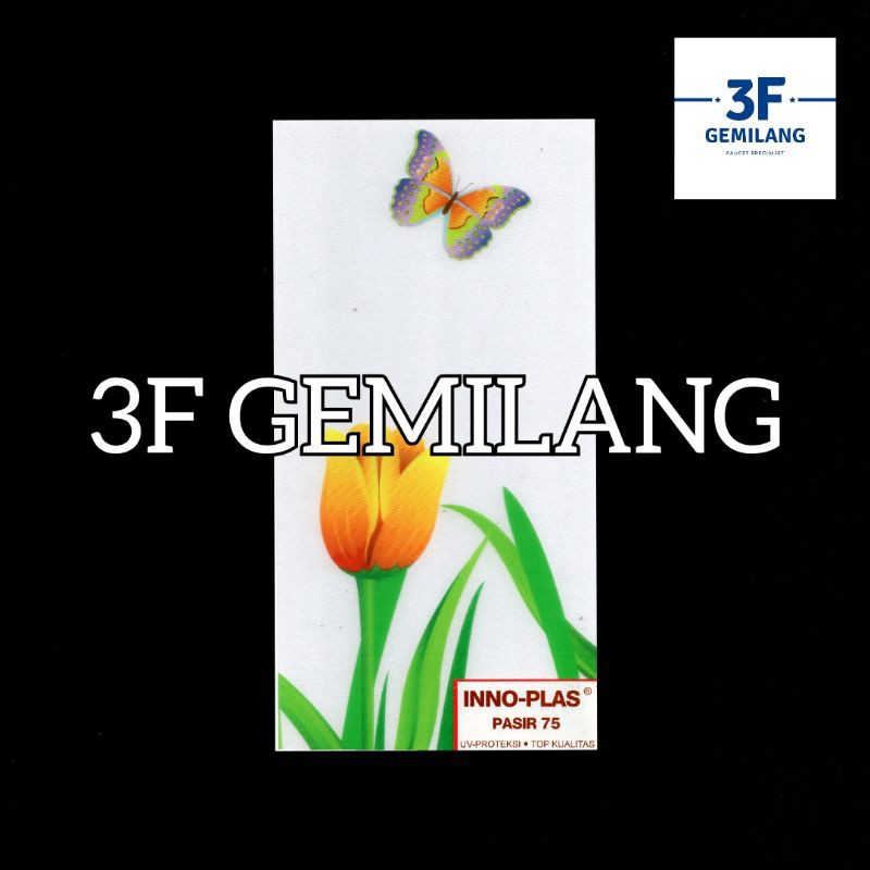 Fiber Plastik Penutup Pagar INNOPLAS 75 Motif Tulip Meteran