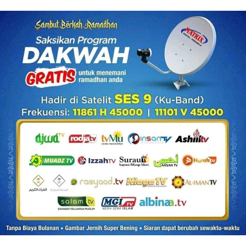 Antena Parabola Mini Dakwah TV Islami Digital Satelit