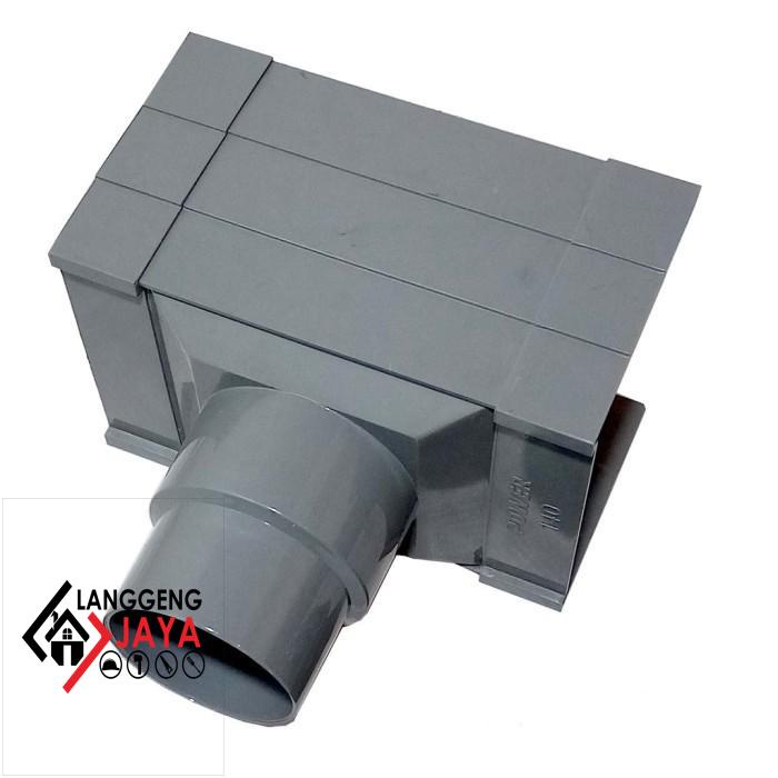 1Pc Kotak Corong Talang Air Pvc 140Mm Tebal Power Gutter Outlet Langgeng-