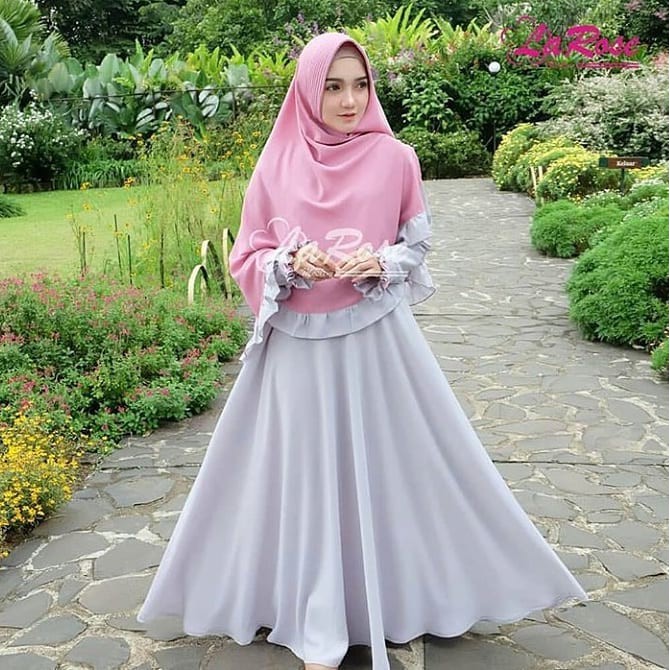 US Atasan Wanita Gamis Muslim Terbaik Terpopuler Kekinian LAROSE SYARI KHIMAR