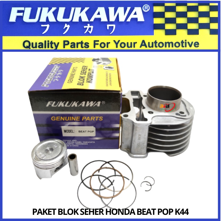 Paket Blok Seher Komplit Beat Pop Beat Street kode k44 Plus Piston Kit Original Fukukawa