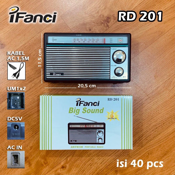 Speaker Portable Radio AM FM SW iFanci RD201