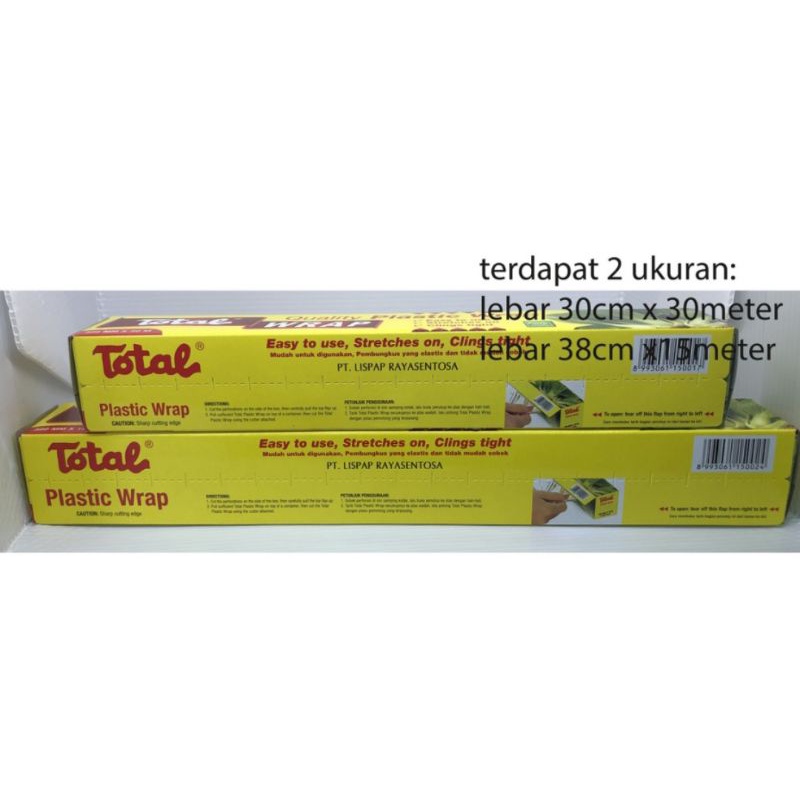 PLASTIK WRAPPING TOTAL 30cm x 30 meter &amp; 38cm x 15 meter / PLASTIK WRAP Segel Buah / BUNGKUSAN PLASTIK Makanan