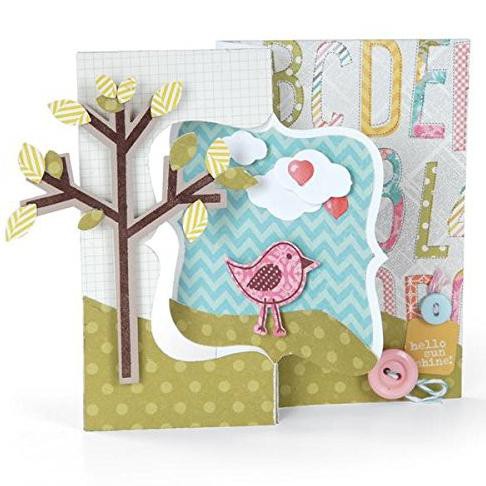 

✨BISA COD✨ Sizzix Framelits Dies 20/Pkg W/Clear Stamps-Birds & Tree (Pack of 1 )