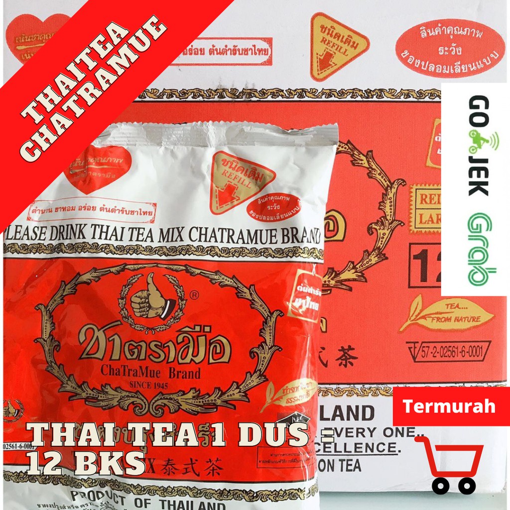 

Thai Tea Mix Number One Chatramue Brand 400 gram| 1 Dus HALAL + BPOM