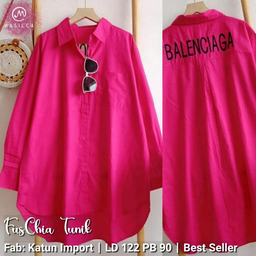 Fuschia tunik / kemeja katun import BY MASILCA