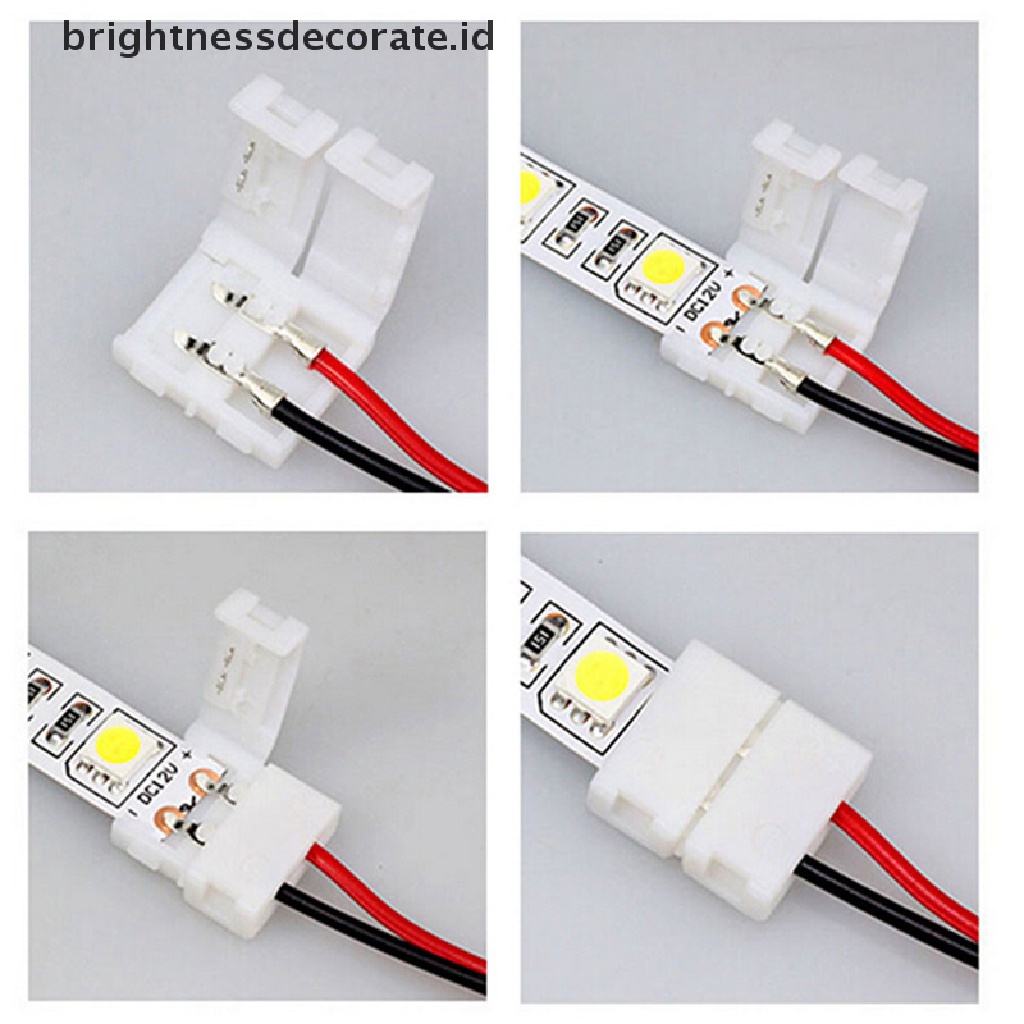 [birth] 10pcs/set  Cable 2 Pin LED Strip Connector 3528/5050 Single Color Adapter  [ID]