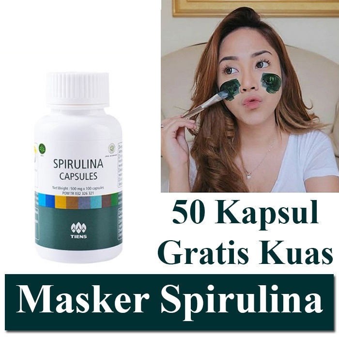 Beauty Jaya - [GRATIS KUAS MASKER] Masker Wajah Glowing Spirulina By Yurizumi Masker Glowing Wajah Cepat