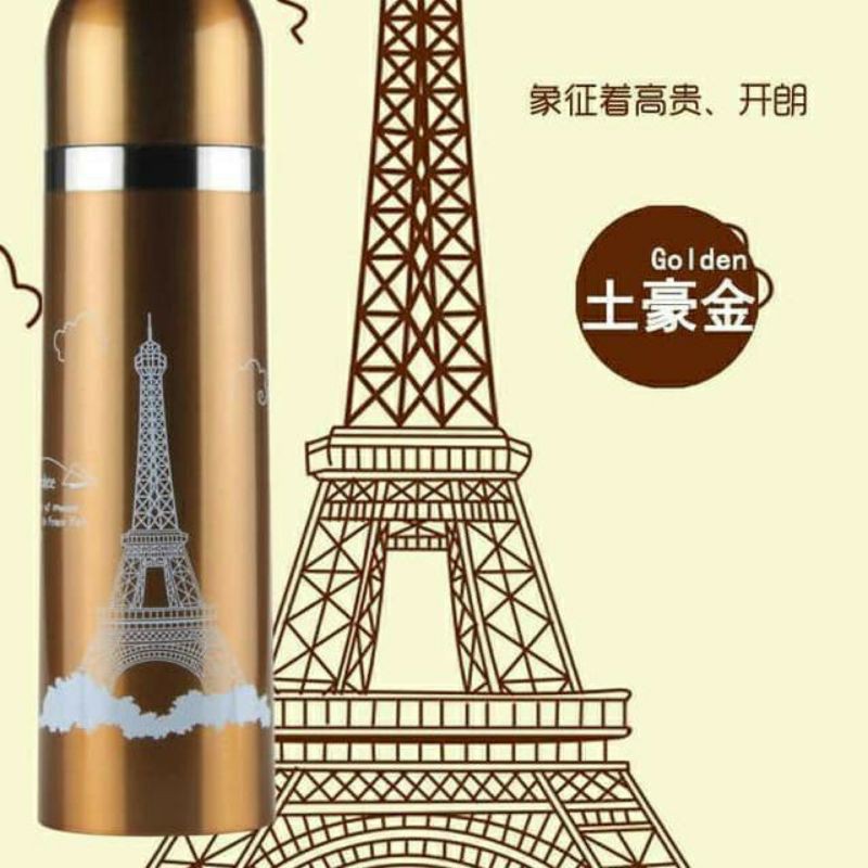 Termos Stainless Motif Paris/Karakter Gambar Menara Eiffel H-668 / Termos Motif Paris H668 /