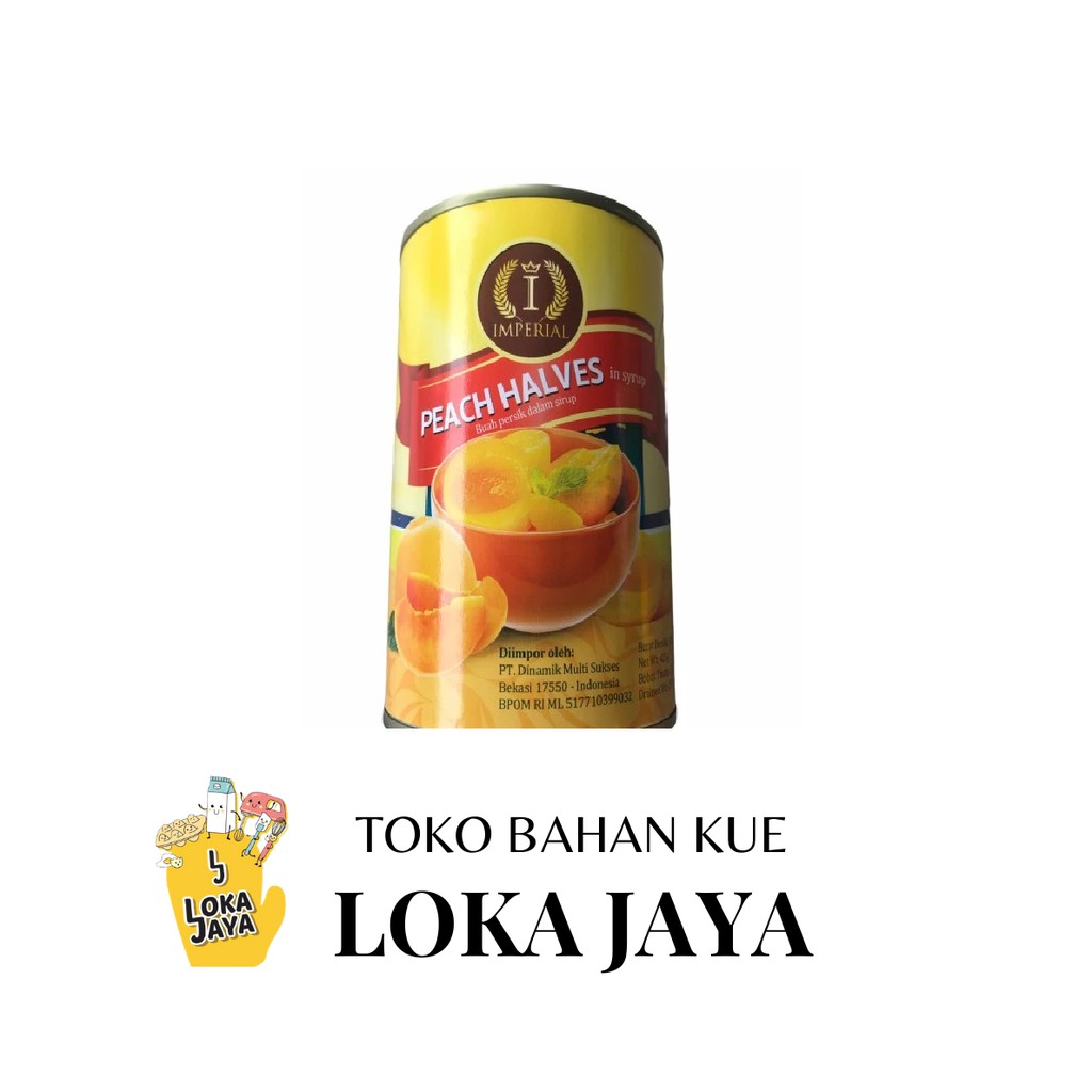 

BUAH PERSIK KALENG IMPERIAL 425 GR - CANNED PEACH HALVES IN SYRUP