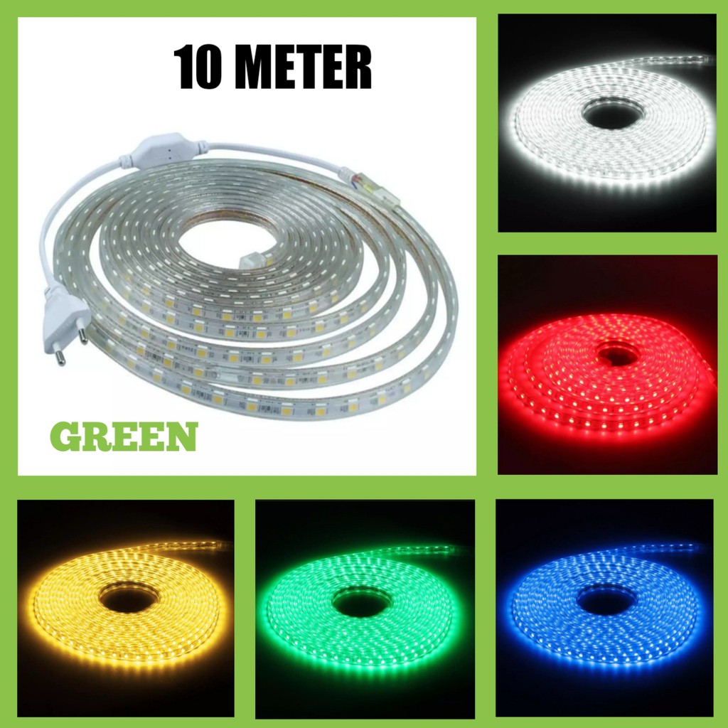 Lampu LED Strip SMD5050 - 10 Meter Full + Socket Colokan