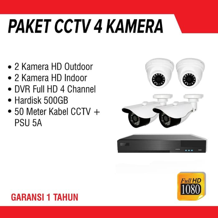 Paket CCTV 4 Kamera / DVR Full HD 4 Channel