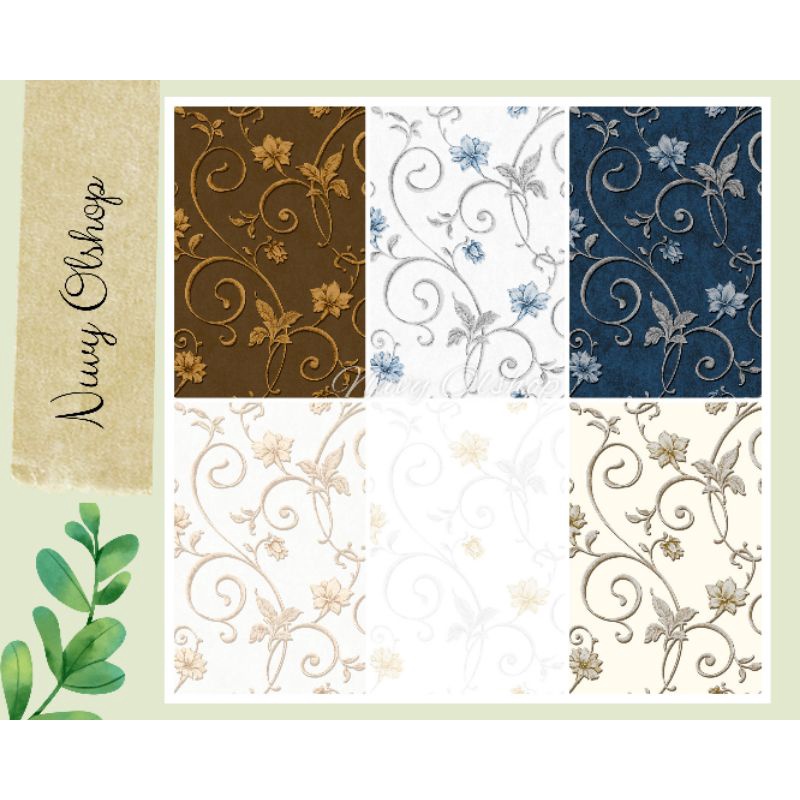 WALLPAPER DINDING VINYL BUNGA KECIL1