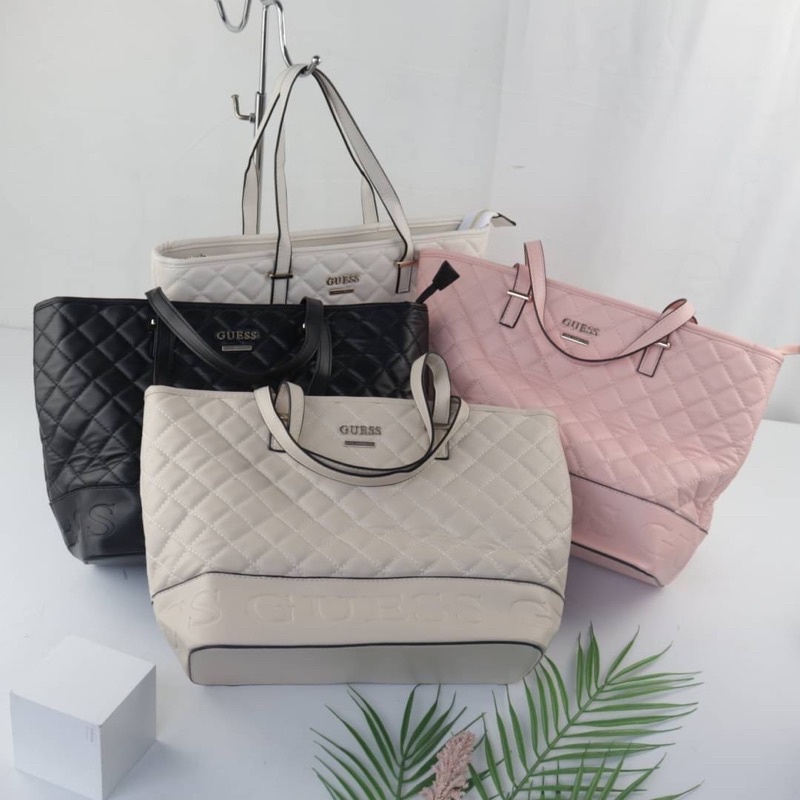 Tas Kulit Tote Wanita GS Leather Totebag Premium Import Hitam Black Putih White Merah Muda Pink Krem