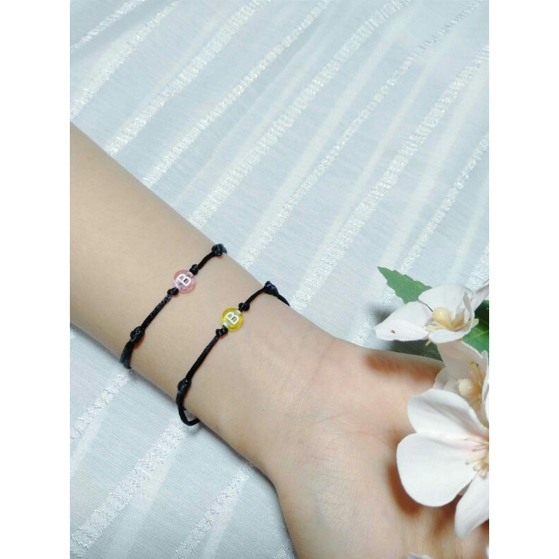 Gelang tali inisial huruf berwarna PART 2 (N-Z) / gelang tali inisial / gelang tali couple abjad a-z
