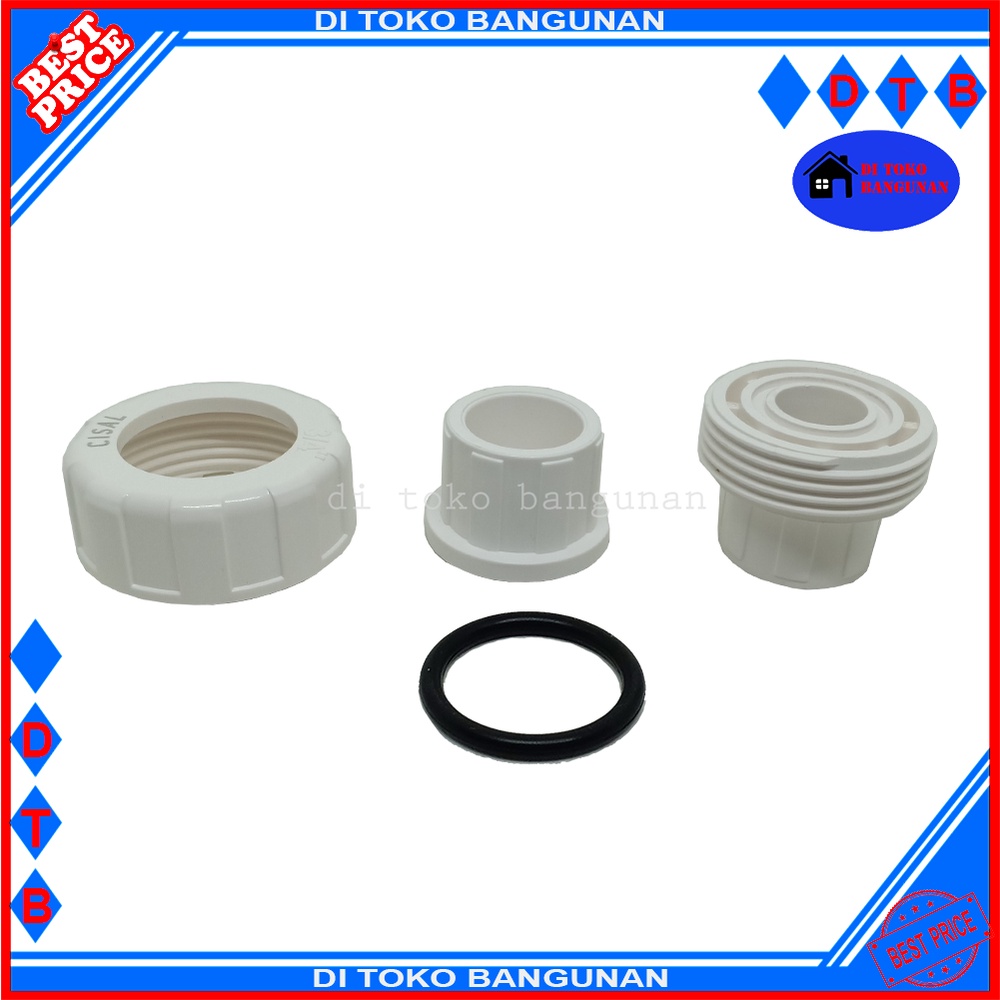 Watermur Pvc Tebal Polos Ukuran 1/2&quot; 3/4&quot; 1&quot; Inch Cisal Union Water Mur Watermoor