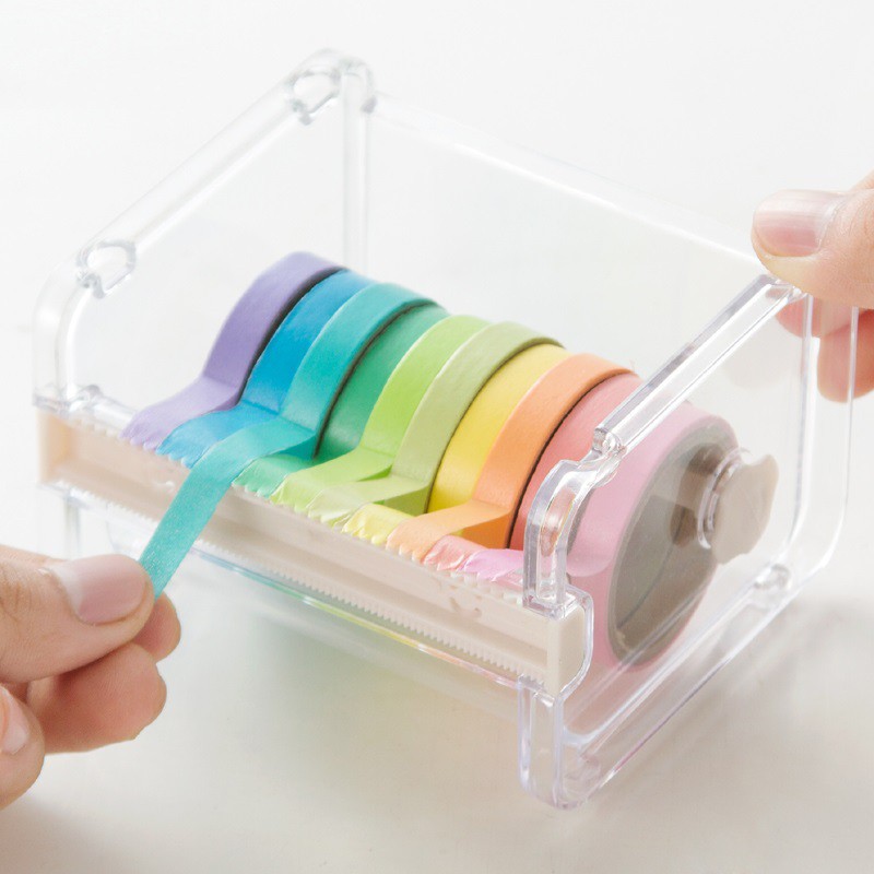 

PLASTIC CLEAR CASE MASKING TAPE DISPENSER TEMPAT PENYIMPANAN SOLATIP