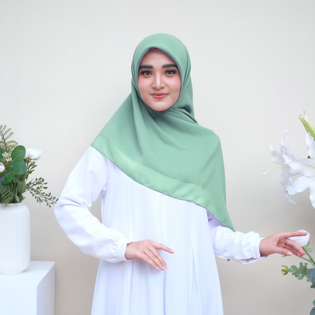 Hijab Segiempat Polycotton Scarf Premium Part 1 Hazel by MIZA-Mint