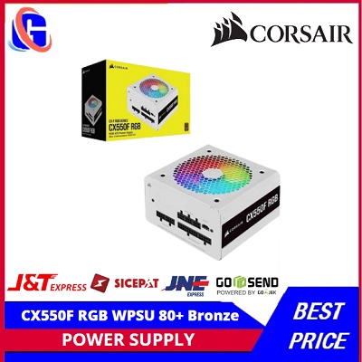 Corsair CX550F RGB White PSU 550W 80+ Bronze Full Modular