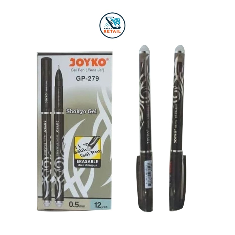 

2 PCS Bolpoin Joyko Eraseable GP-279 Warna Hitam