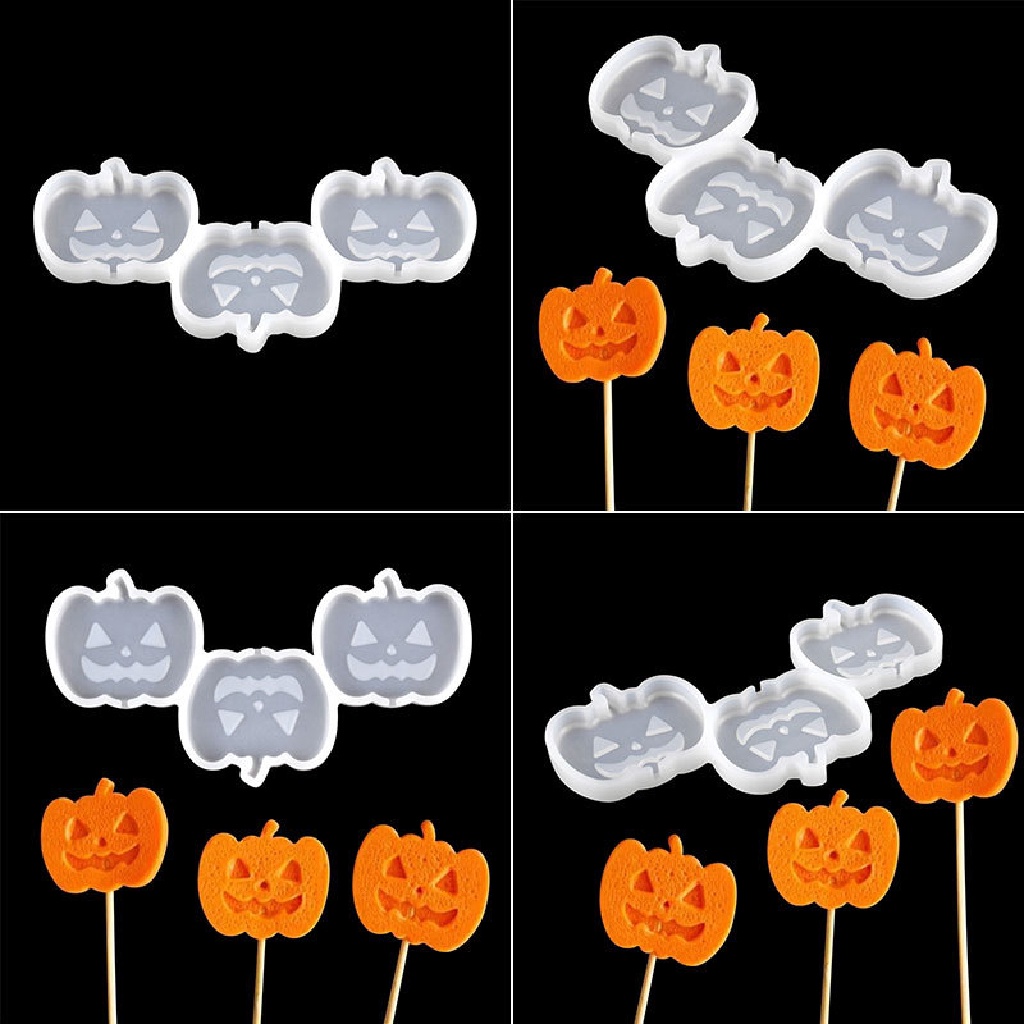 # Alat Rumah Tangga # Cetakan Coklat / Lollipop / Kue Handmade Diy Bentuk Labu Halloween Bahan Silikon