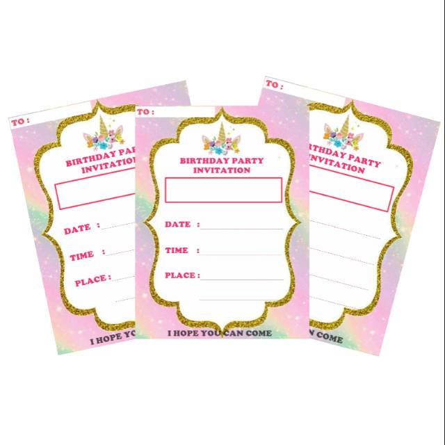 Undangan Ulang tahun, Motif Unicorn