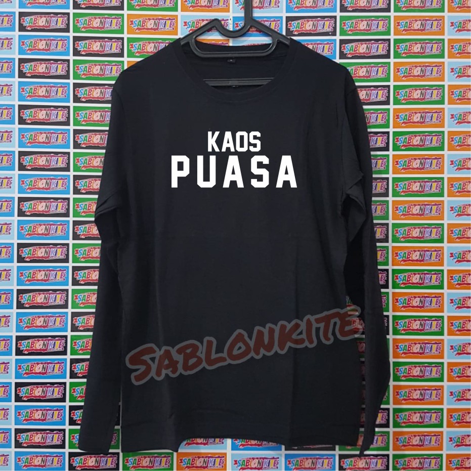 MURAH!!! KAOS PUASA SABLON POLYFLEX KUALITAS DISTRO BAHAN KAOS COMBED 30S