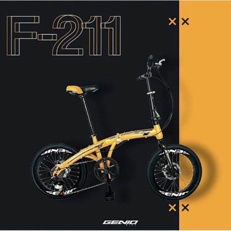 Sepeda Lipat Genio F211 by United Double Cakram Velg Besar 7 Speed Size 20Inch Garansi SNI-6