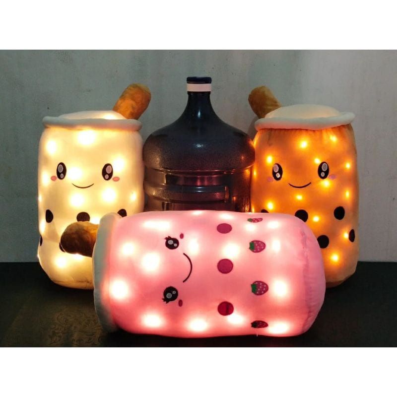 Boneka Boba Bubble Milk Tea Brown Sugar LED jumbo/Boneka Boba Bubble Milk Tea/Boneka Jumbo 60 cm