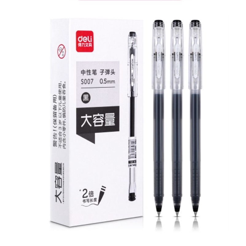 PULPEN GEL 0.5 HITAM DELI S007 MURAH BOLPEN PEN GEL SEMINAR