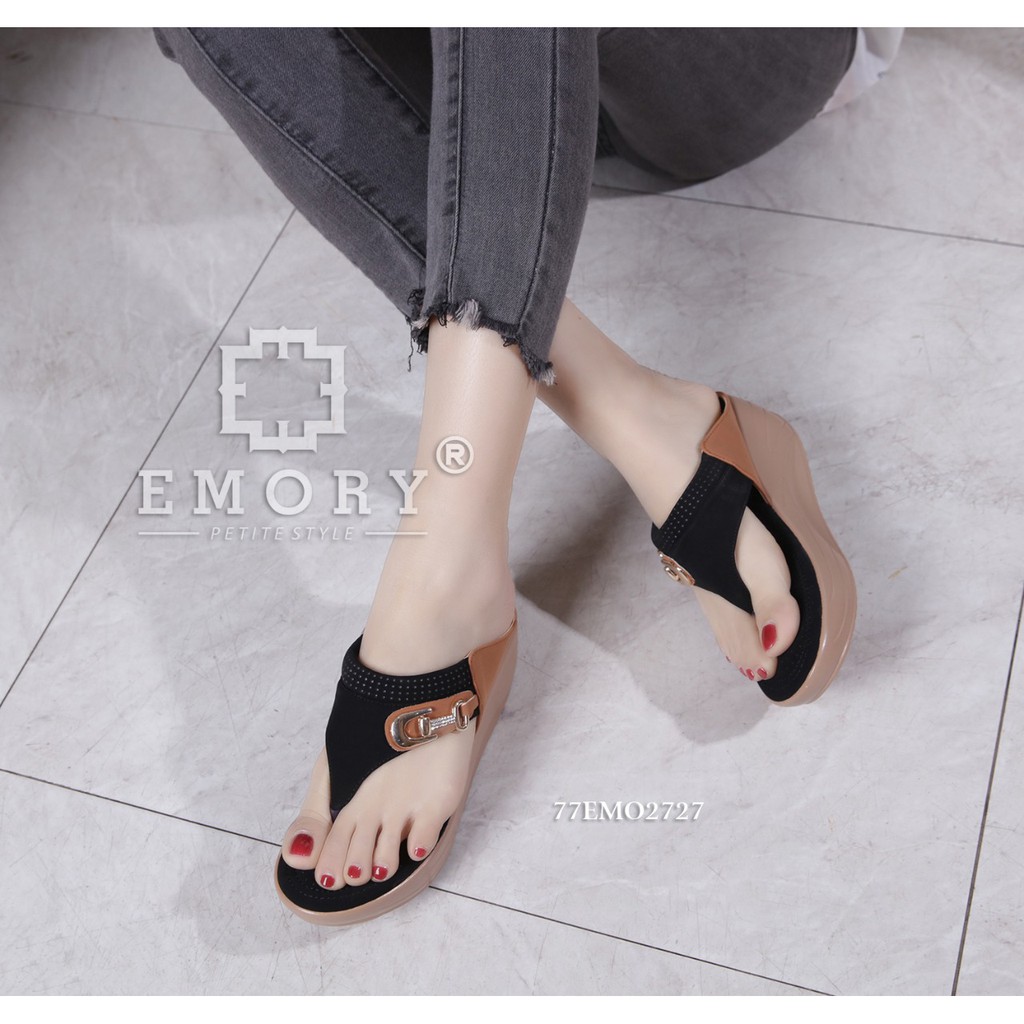 IMPORT ORIGINAL EMORY Lavie 77EMO-2727BL Wedges Sandals Sandal Murah Wanita Cewek Batam Hitam Beige
