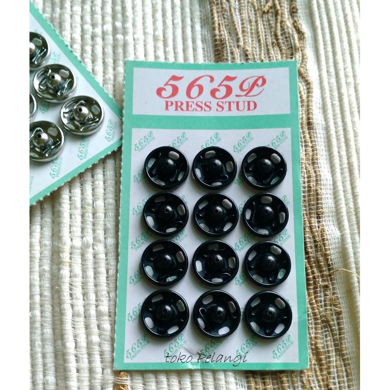 

Kancing jepret/cetek 565 12mm Nikel/silver - 10mm Hitam READY OKE