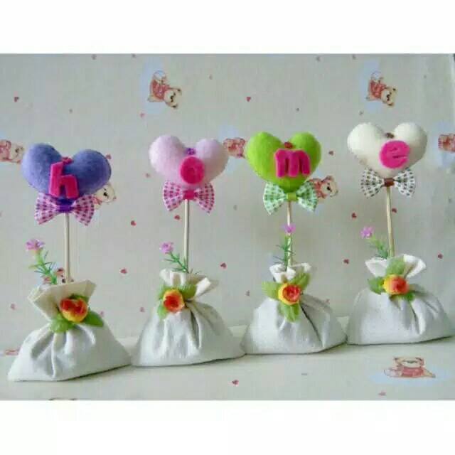 Pajangan Dekorasi 4 Huruf / Pot Karung