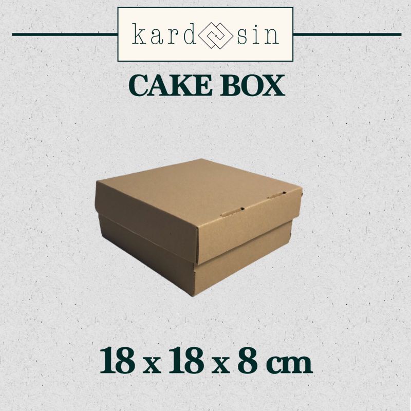 KARDUS PACKING CAKE BOX MAILER COKLAT PACKAGING POLOS CUSTOM SABLON DIE CUT HARD BOX 18x18x8 CM