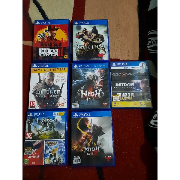 BD PS4 KASET PS4 RED DEAD REDEMPTION 2, SEKIRO,NIOH,NIOH 2,THE WITCHER 3 GOTY,HORIZON & DRIVE CLUB, 