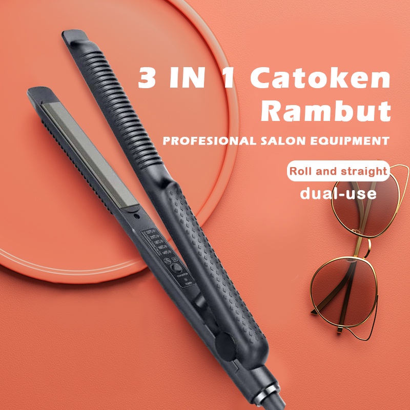 Catokan Rambut 3in1 Membentuk Rambut Lurus Keriting Bergelombang - Hair Straightener Curly Wavey