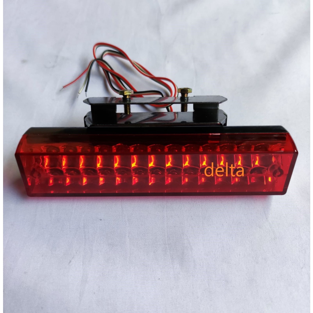 Lampu Rem LED Kotak / Brake Lamp Merah (Kedip2/ Flash) 1pc