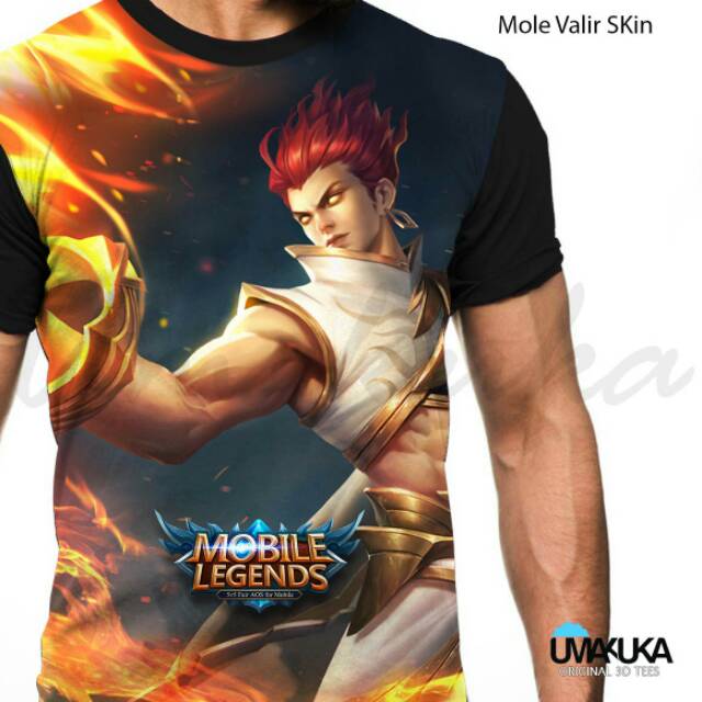 Mole valir skin / umakuka full print / mobile legend / grosir kaos / kaos murah