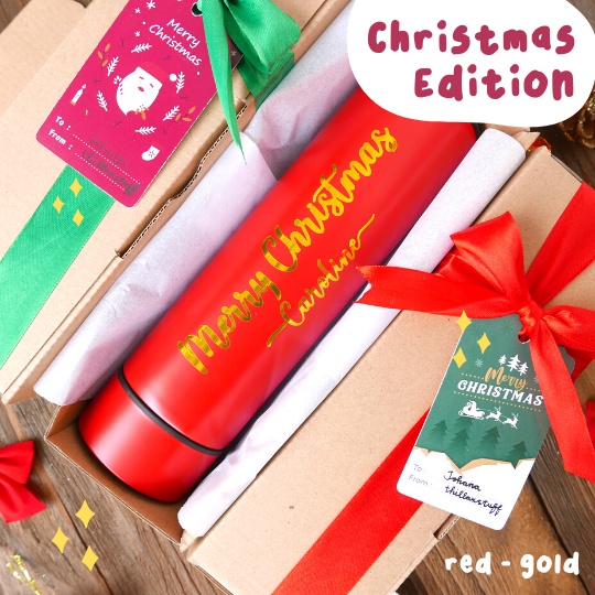 [CHRISTMAS EDITION] TERMOS LED CUSTOM HADIAH NATAL SOUVENIR DENGAN TEMPERATUR / TUMBLER CUSTOM NAMA / BOTOL MINUM KPOP / TUMBLER KPOP