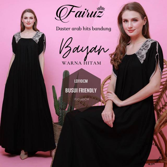 Daster Arab FAIRUZ BAYAN Long Dress Rayon Renda import