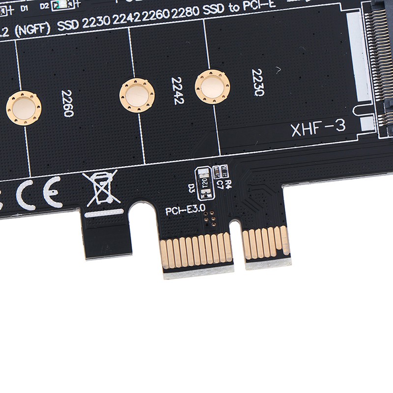 (Ele) Adapter Pcie Ke M2 Pci Express 3.0 X1 Ke Nvme Ssd Support 2230 2242 2260 Warna Putih