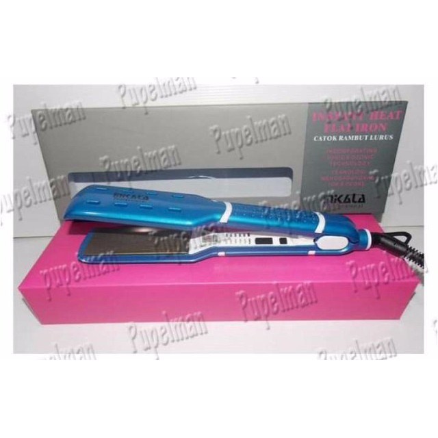 Mikata M-8260 Catok Rambut pelurus rambut pink merah muda Plat Keramik Titanium IONIC