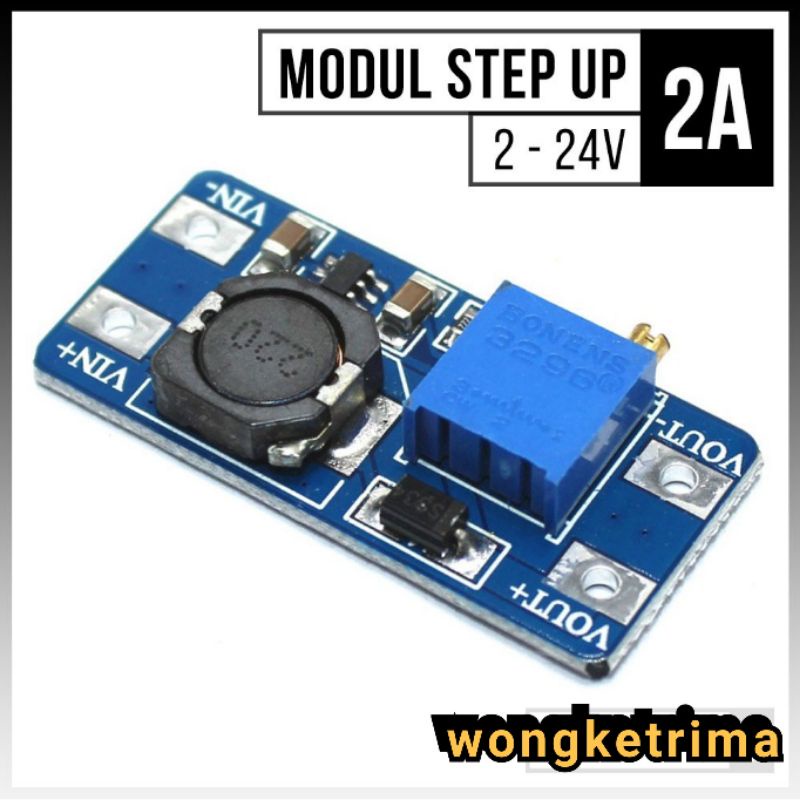 MT3608 ADJUSTABLE STEP UP BOOST DC MICRO USB 2A 2V-24V TO 5V-28V